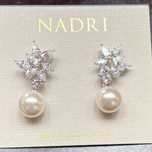 Nadri Crystal and Pearl Cluster Earring